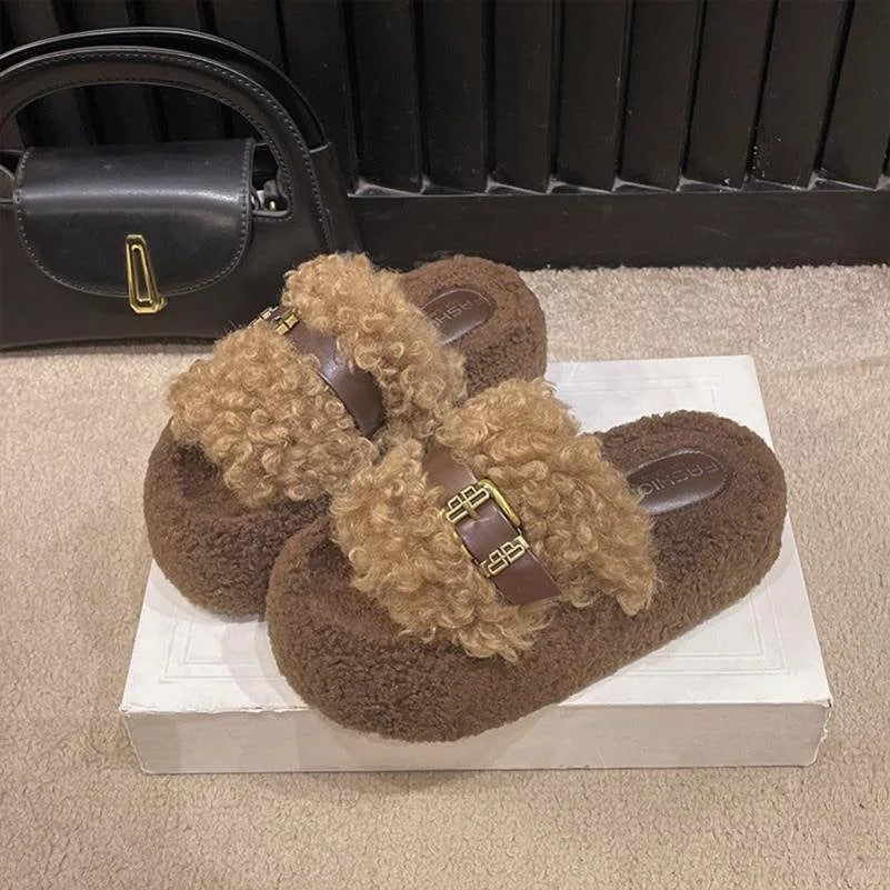 Plush Teddy Bear Slippers