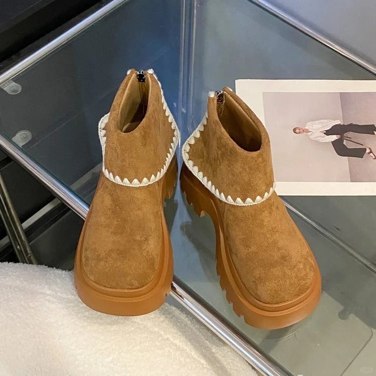 Embroidered ankle boots