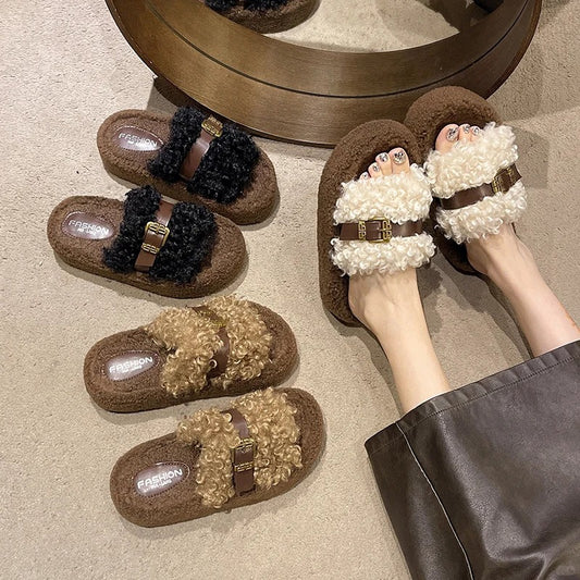 Plush Teddy Bear Slippers