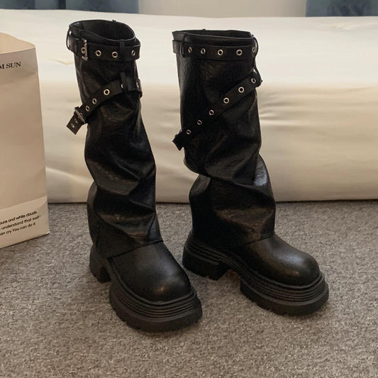 Retro British Style Equestrian Riding Boots