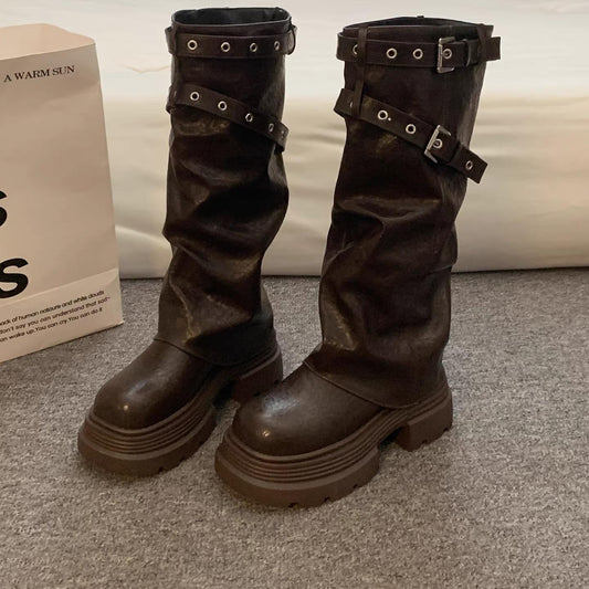 Retro British Style Equestrian Riding Boots