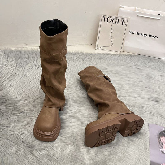 Women's Maillard Lace-Up Platform Knee Boots